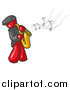 Vector Clipart of a Musician Red Man Playing Jazz with a Saxophone by Leo Blanchette
