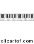 Vector Clipart of a Piano Keyboard Keys - Black and White Vintage Version by BestVector