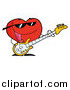 Vector Clipart of a Red Heart Playing a Guitar and Singing by Hit Toon