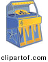Vector Clipart of a Retro Juke Box - Blue and Yellow by Any Vector