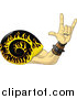 Vector Clipart of a Rock and Roll Hand Snail with a Flaming Shell by Frisko