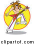Vector Clipart of a Rock and Roll Star Playing a Guitar by Andy Nortnik