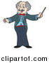 Vector Clipart of a Senior Music Conductor Holding a Baton by Visekart
