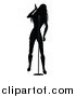 Vector Clipart of a Silhouetted Female Singer with a Microphone by Elaineitalia