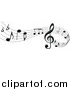 Vector Clipart of a Stave and Music Notes by Vector Tradition SM