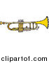 Vector Clipart of a Trumpet by Steve Klinkel