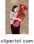 Vector Clipart of a Woman Playing a Tuba by Mayawizard101