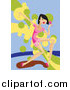 Vector Clipart of a Young Female Singer Dancing and Performing by Mayawizard101