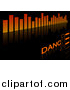 Vector Clipart of an Equalizer and Dance Background on Black by Dero