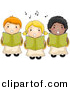 Vector Clipart of Cartoon Choir Kids Singing by BNP Design Studio