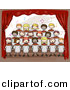 Vector Clipart of Cartoon Doodled Kids Singing at School Choir on Stage by BNP Design Studio