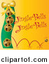 Vector Clipart of Golden Christmas Bells with Jingle Bells Text on Yellow by Pams Clipart