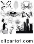Vector Clipart of Grayscale Urban and Music Designs by OnFocusMedia