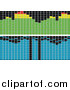 Vector Clipart of Green and Blue Pixelated Equalizer Bars by