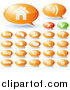 Vector Clipart of Green and Orange Speech Bubble Website Icons by Oligo