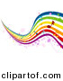 Vector Clipart of Musical Rainbow Waves with Music Notes by BNP Design Studio