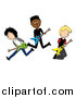 Vector Clipart of Three Male Guitarists in a Rock Band by Pams Clipart