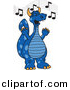 Vector of a Cartoon Blue Dragon School Singing by Toons4Biz