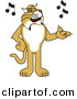 Vector of a Cartoon Bobcat Singing by Toons4Biz