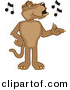 Vector of a Cartoon Cougar Singing by Mascot Junction
