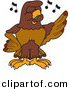 Vector of a Cartoon Falcon Singing by Mascot Junction