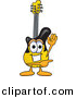 Vector of a Cartoon Guitar Waving and Pointing by Mascot Junction