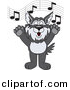 Vector of a Cartoon Husky School Singing by Mascot Junction