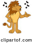 Vector of a Cartoon Lion Singing by Mascot Junction