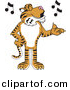 Vector of a Cartoon Tiger School Singing by Toons4Biz