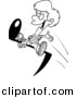 Vector of Cartoon Boy Riding a Music Note - Coloring Page Outline by Toonaday