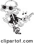 Vector of Cartoon Rocker Robin - Coloring Page Outline by Toonaday