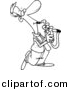Vector of Cartoon Sax Player - Coloring Page Outline by Toonaday