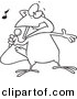 Vector of Cartoon Singing Canary - Coloring Page Outline by Toonaday